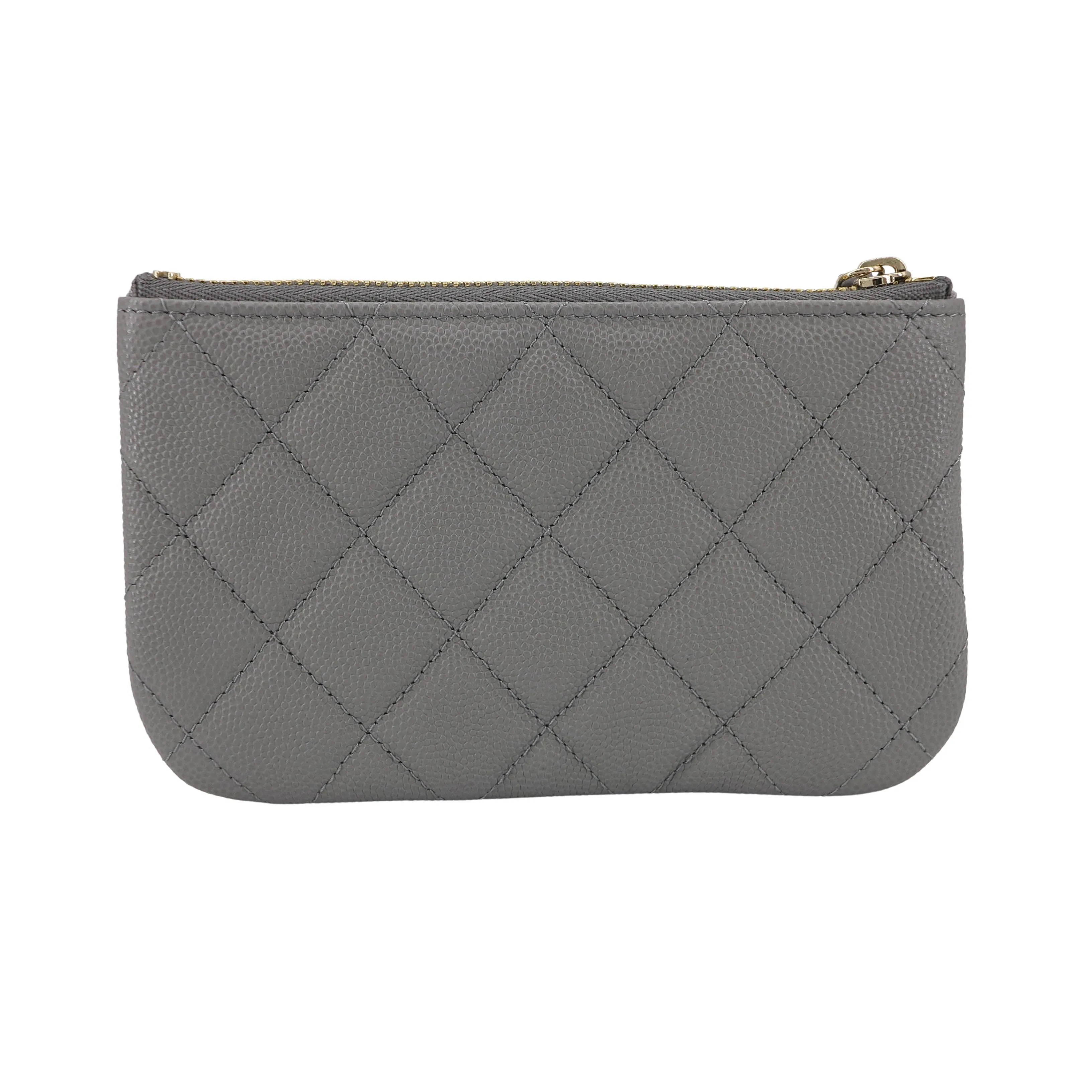 Mini O Case Pouch in 22B Grey Caviar