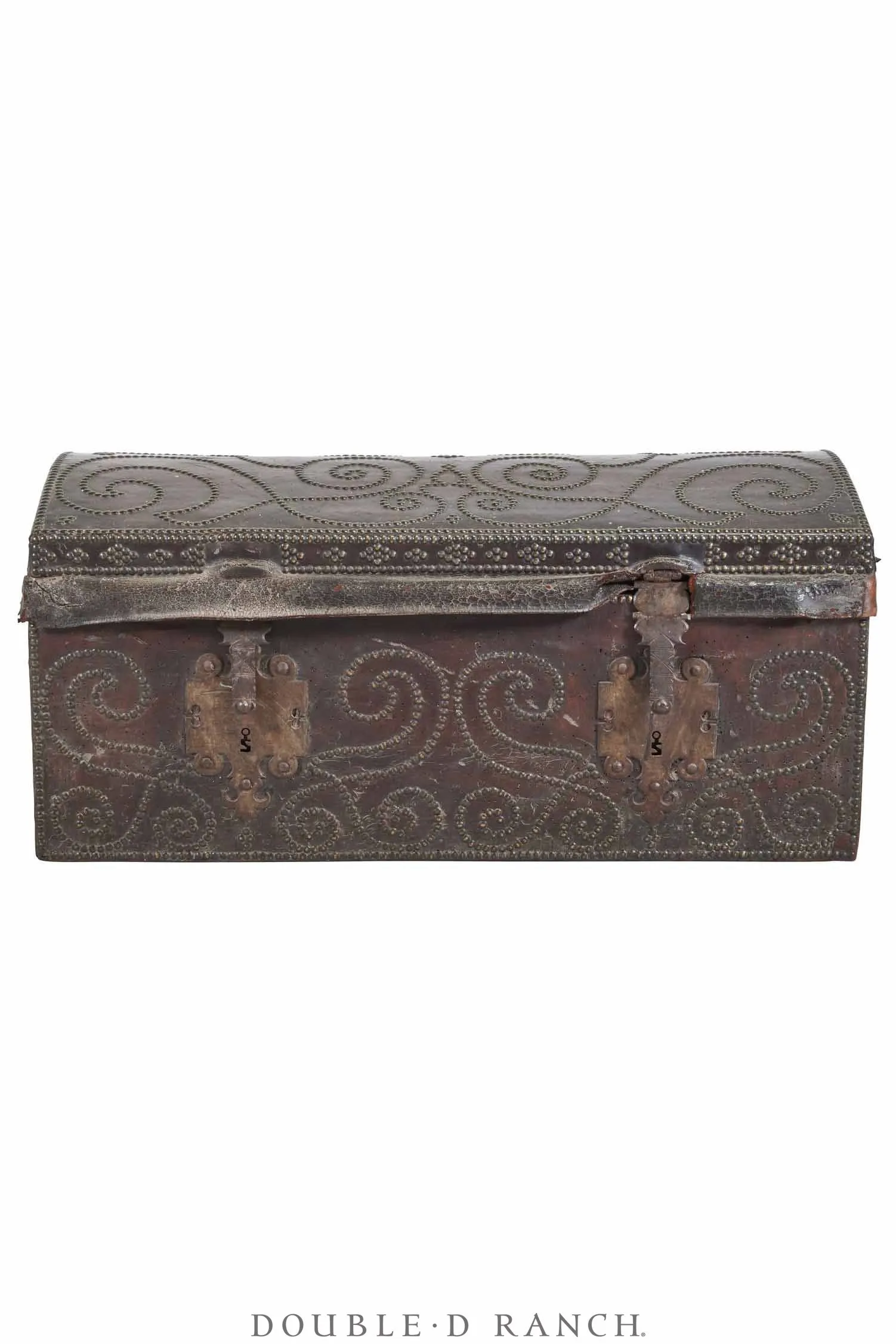 Miscellaneous, Trunk, Studded Leather, Spanish Colonial, Antique 18/19th Century, 280