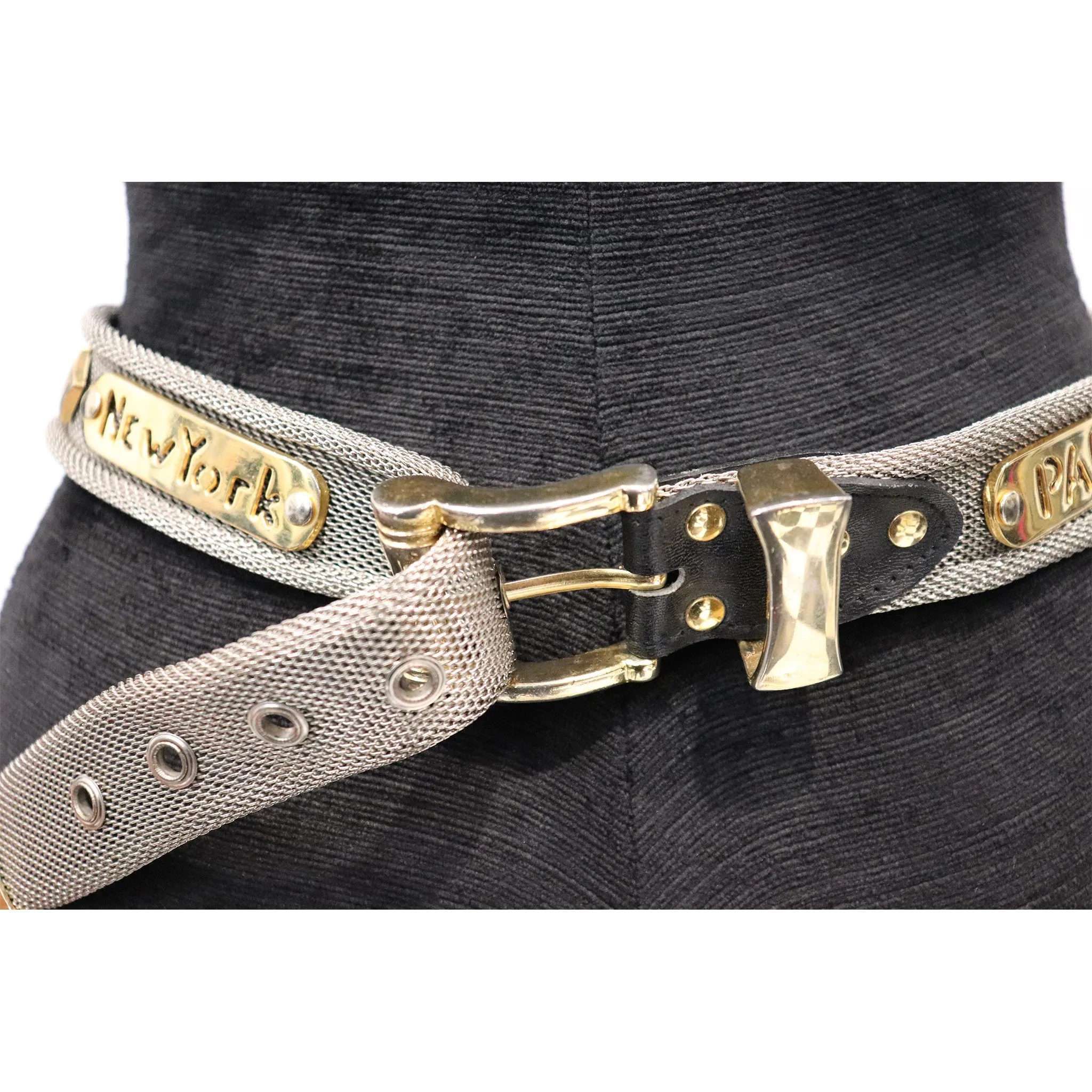 Mixed Metal "CITY" W/ Gold & Silvertone belt