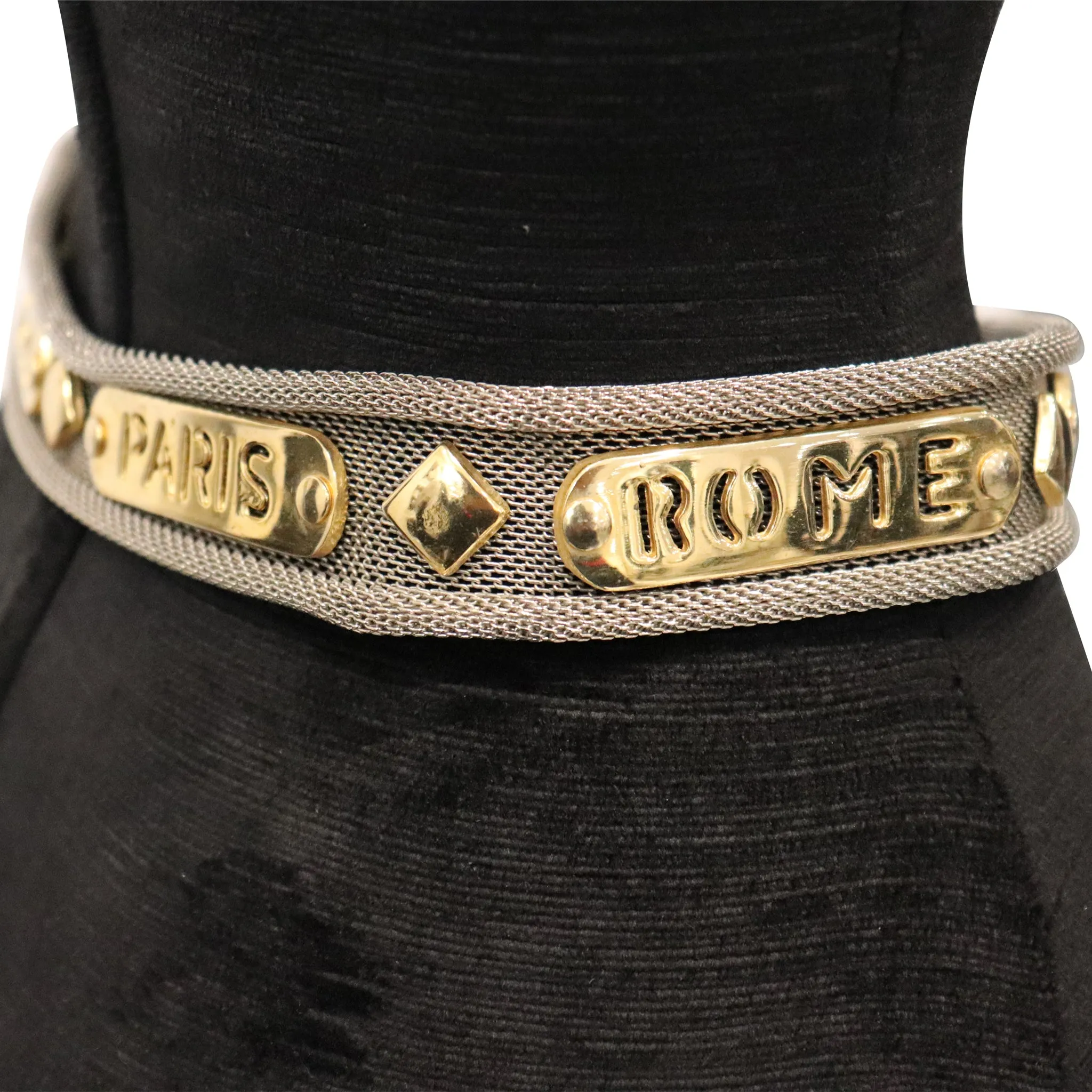 Mixed Metal "CITY" W/ Gold & Silvertone belt