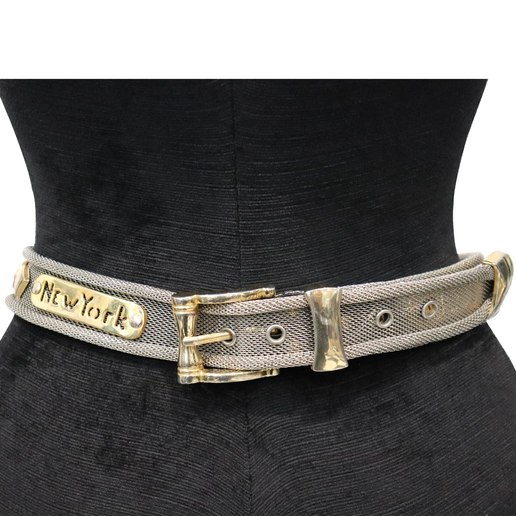 Mixed Metal "CITY" W/ Gold & Silvertone belt