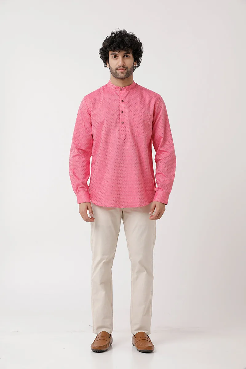 Moksha - Pink Short Kurta for Men | Uathayam