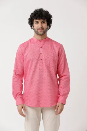 Moksha - Pink Short Kurta for Men | Uathayam