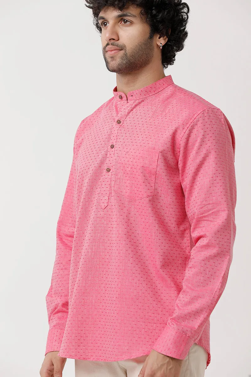Moksha - Pink Short Kurta for Men | Uathayam
