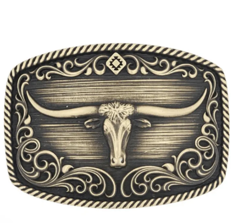 Montana Silversmiths Belt Buckle Western Attitude Longhorn