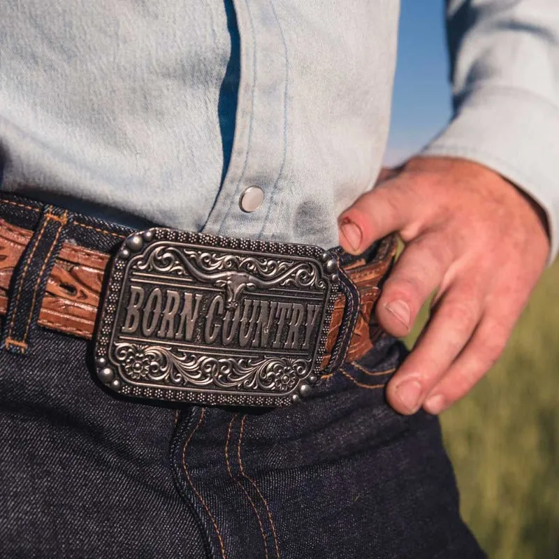 Montana Silversmiths Born Country Belt Buckle (A907)