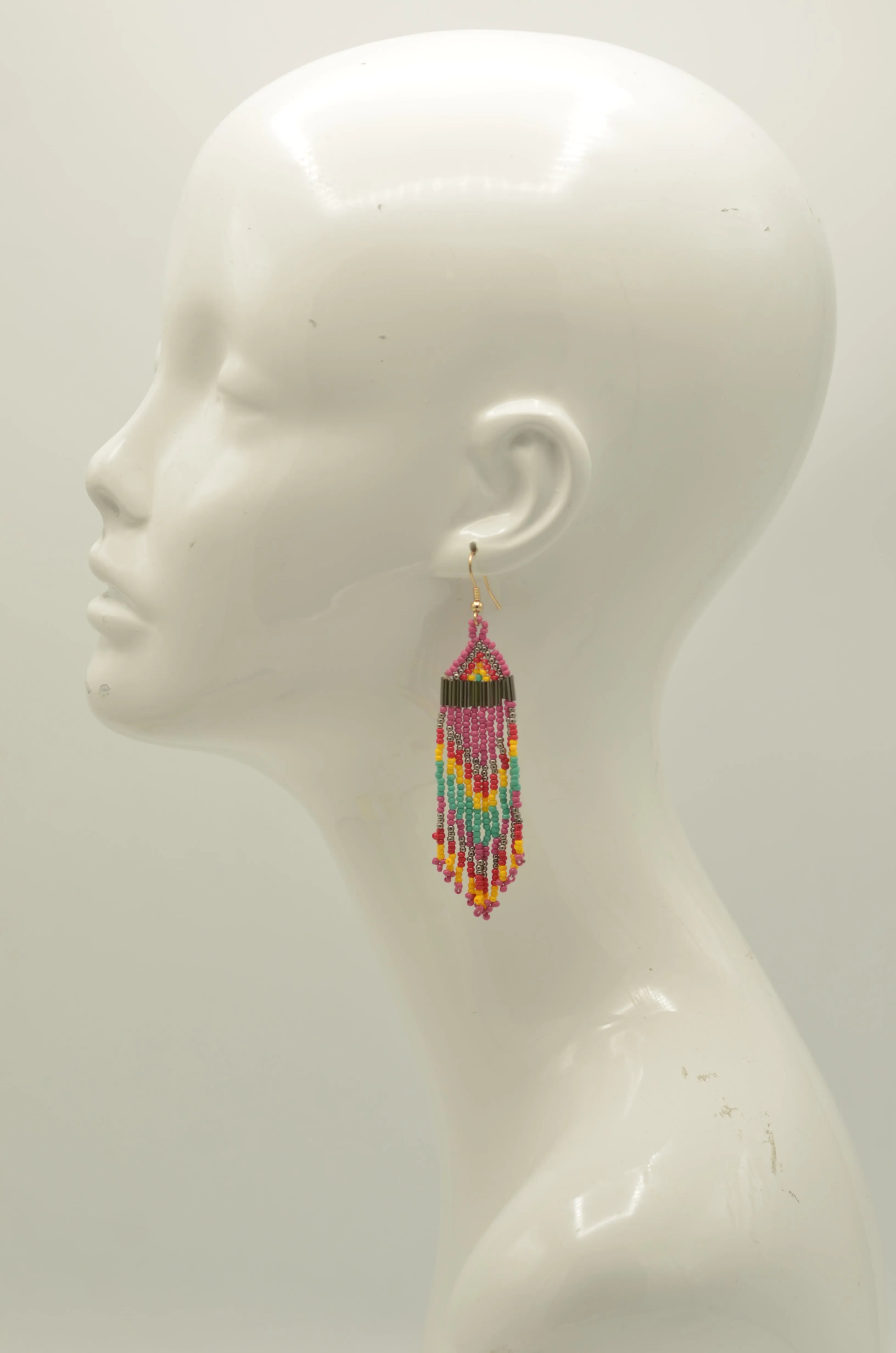Multi-color Bohemian Seed Bead Tassel Earrings #SH-ER-1200