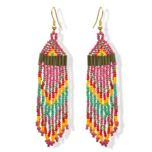 Multi-color Bohemian Seed Bead Tassel Earrings #SH-ER-1200