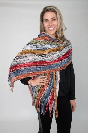 Multi Color Zig Zag Scarf