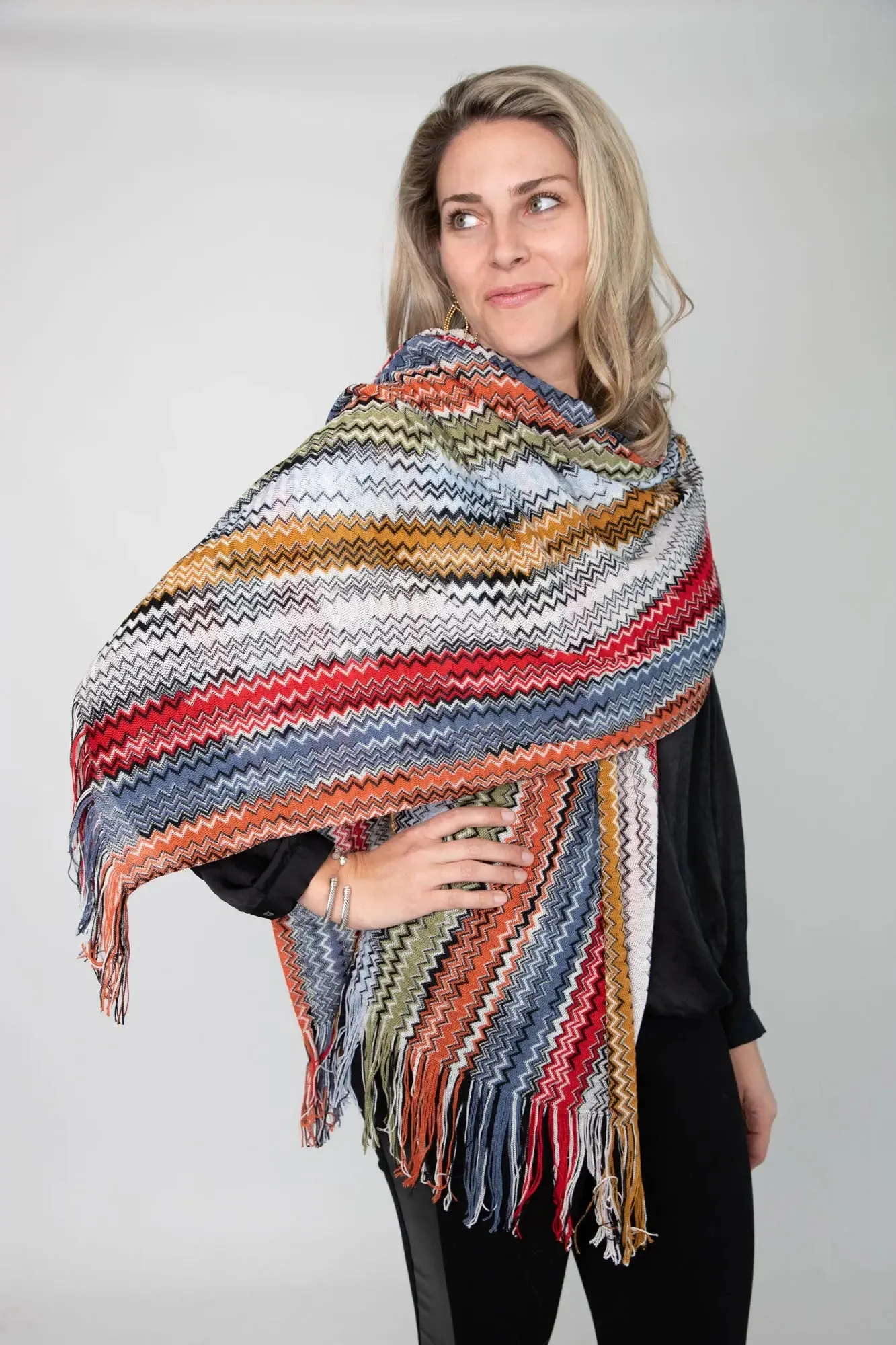 Multi Color Zig Zag Scarf