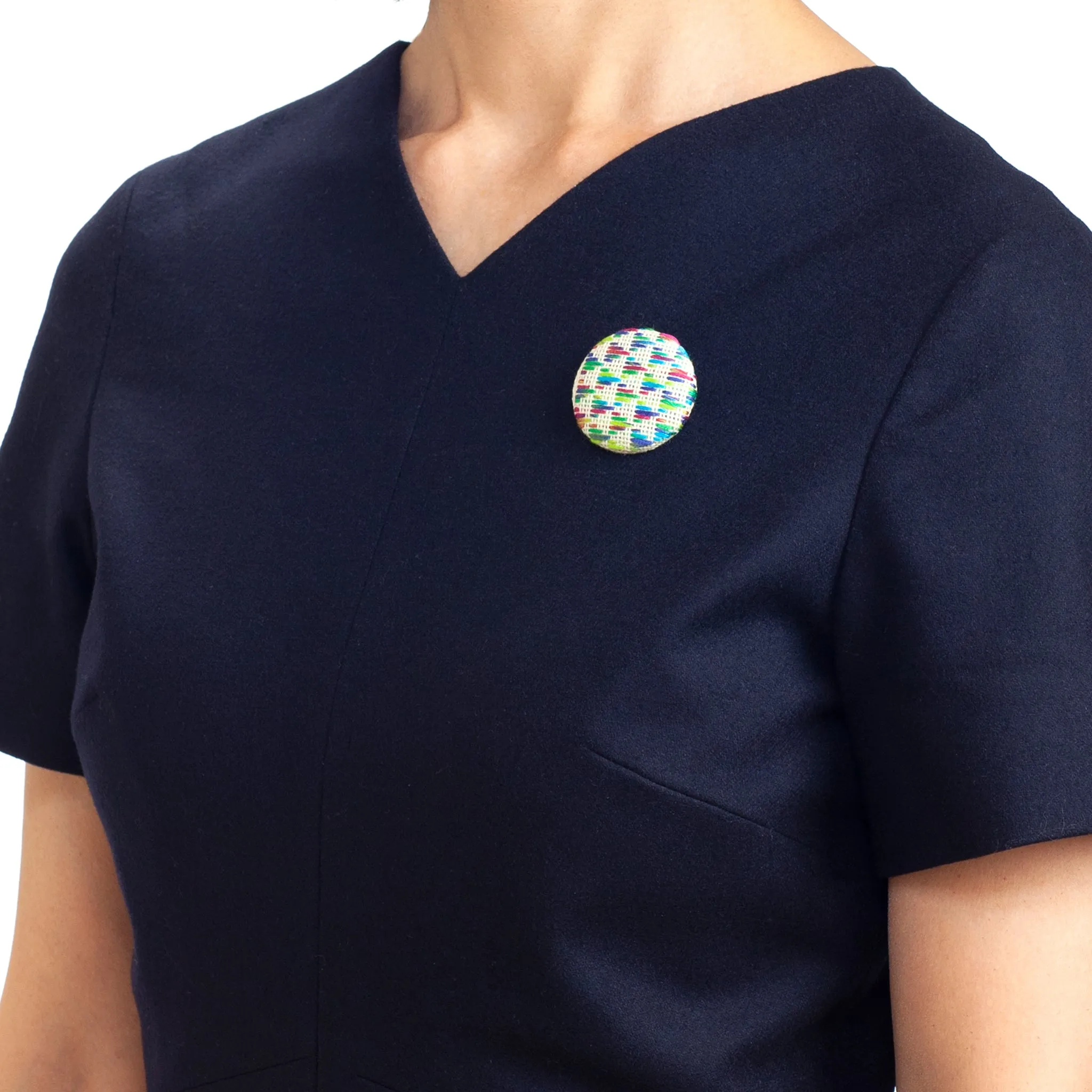 Multicolored Embroidered Brooch