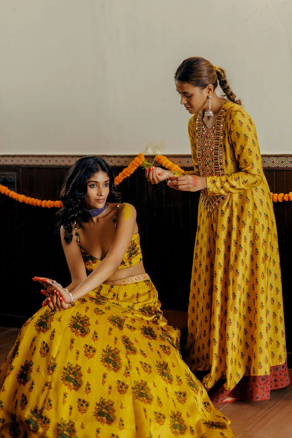 Mustard Mughal Lehenga