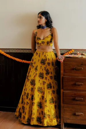 Mustard Mughal Lehenga