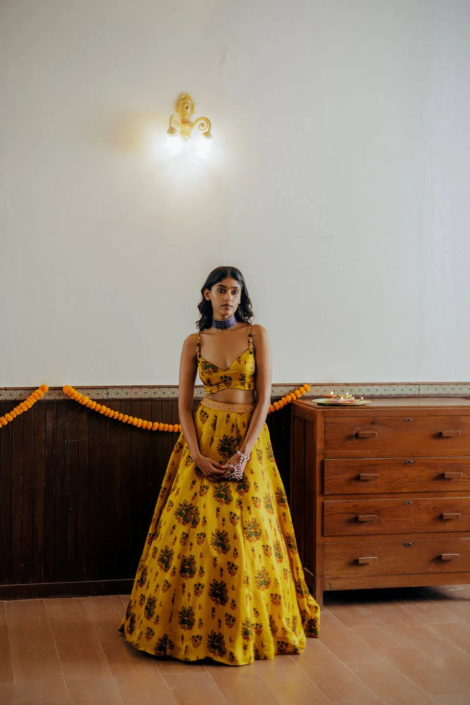 Mustard Mughal Lehenga