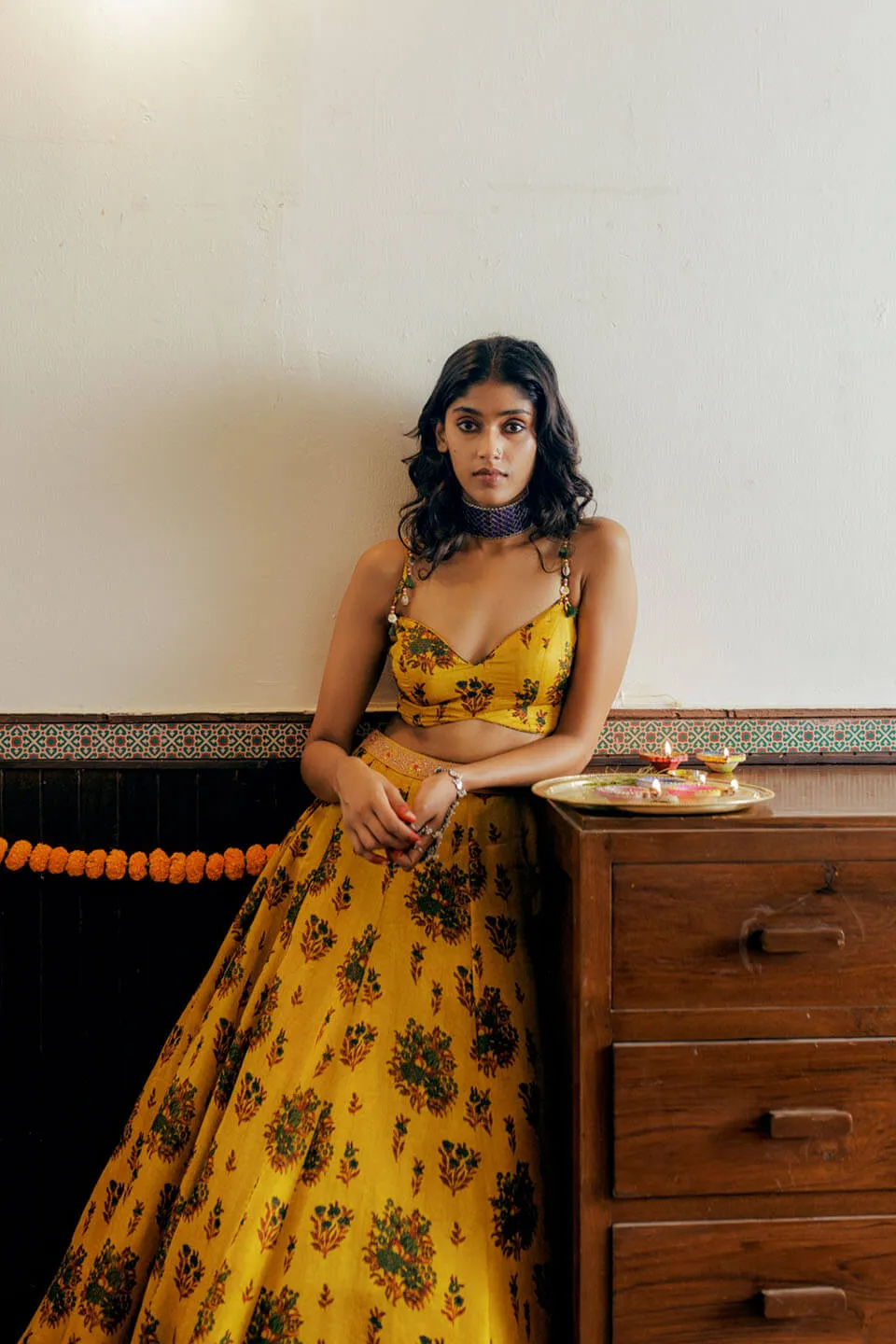 Mustard Mughal Lehenga