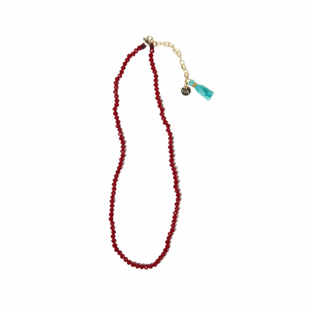 Mykonos crystal necklace with tassel