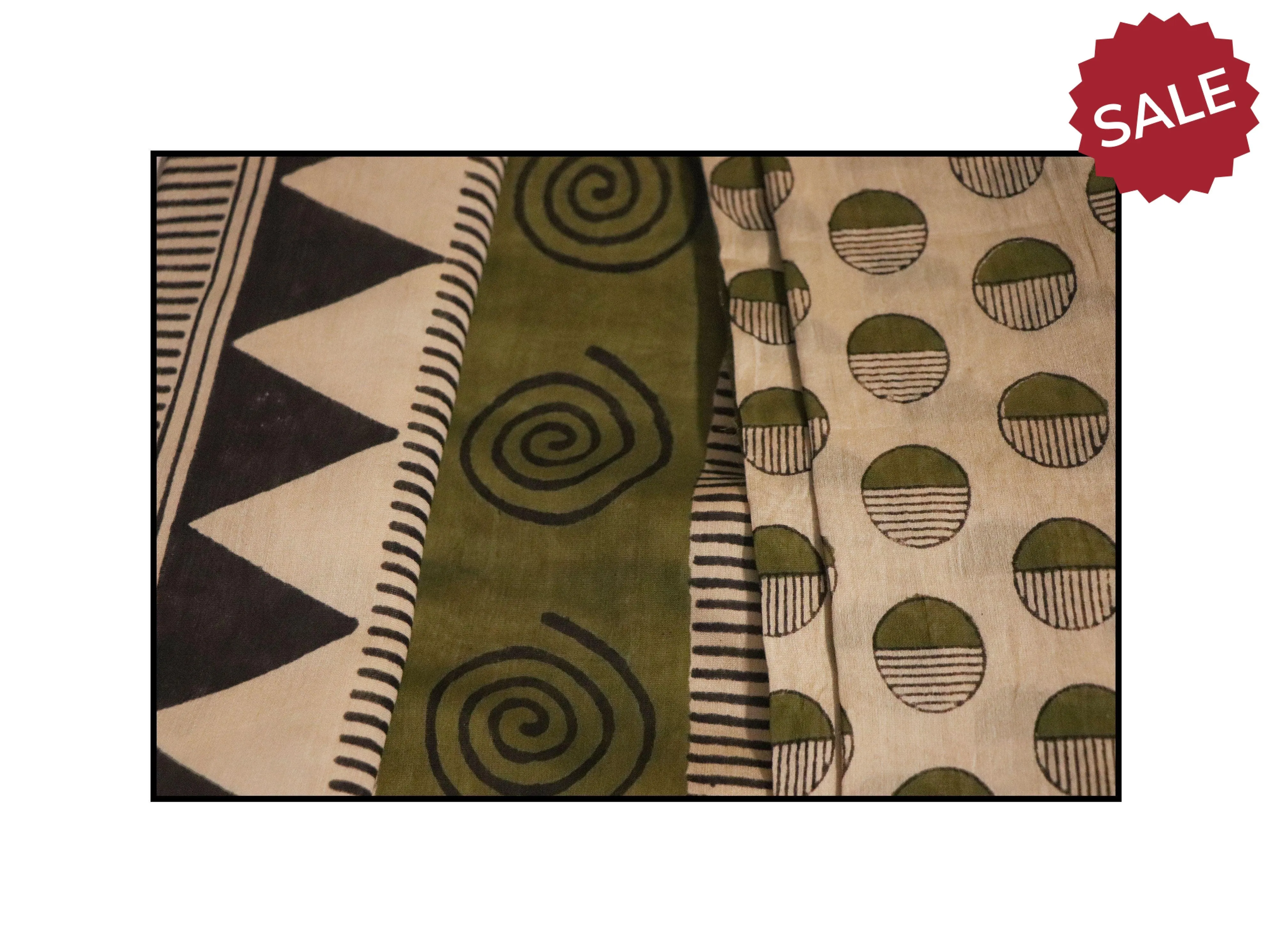 Naltural dyed Bagru saree - Roheda- Green Syahi Begar