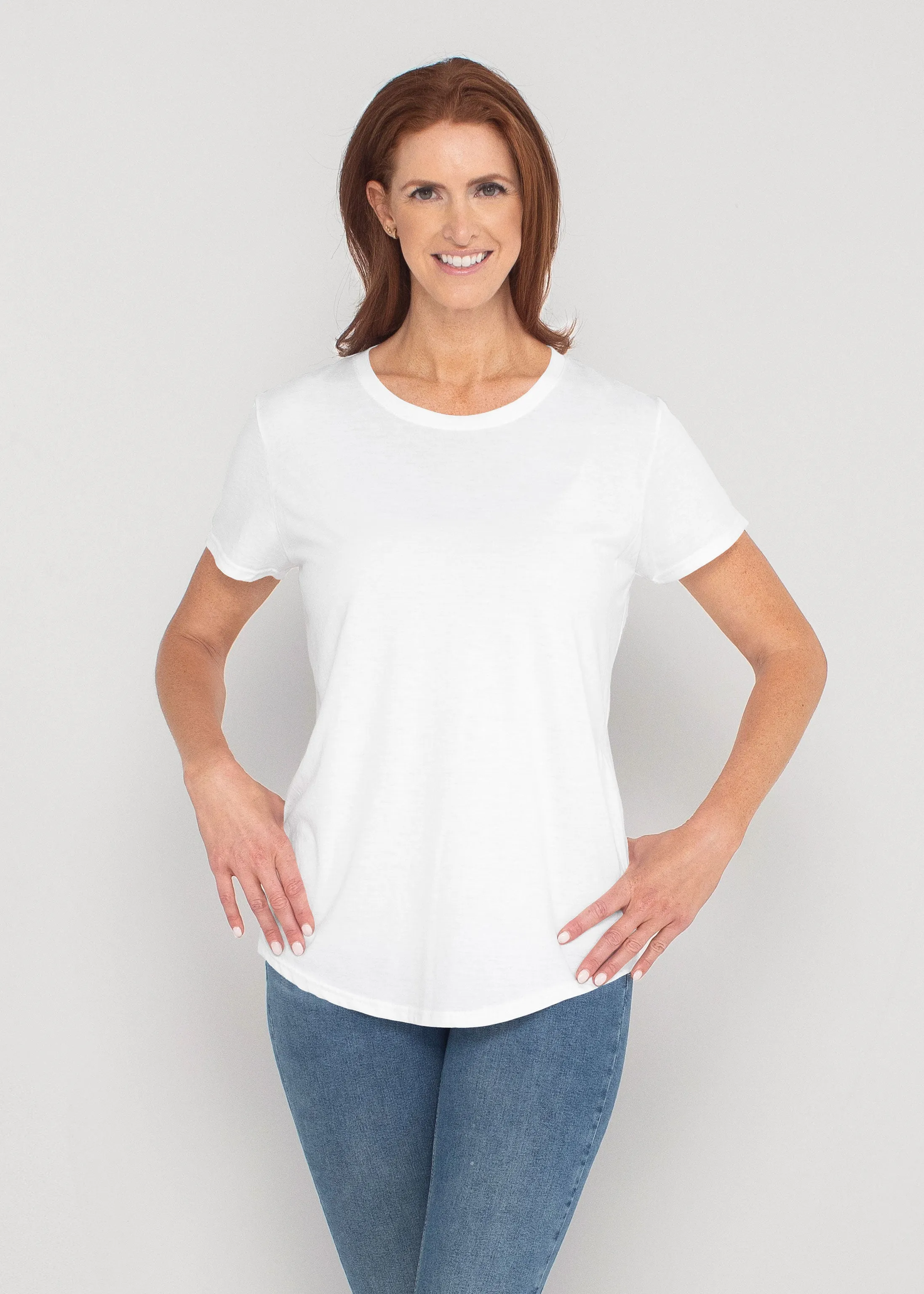 Natural White (5555) ~ Contoured Tri-Blend Scoop Tee