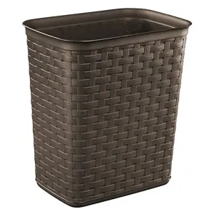 New 3.4 gal Plastic Weave Decorative Trash Can ,Sterilite Espresso Free Shipping