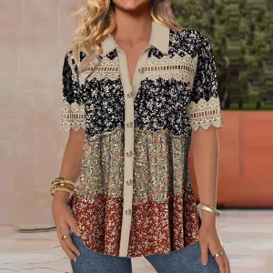 NEW Bovuf Short Sleeve Print Top, Sz XXL, Retails $65