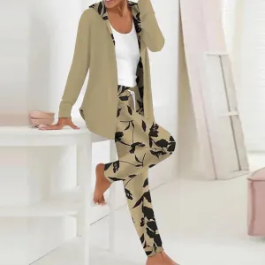 NEW Retails $118, Ertym Brown Hoodie Long Sleeve Two Piece Set, Sz L