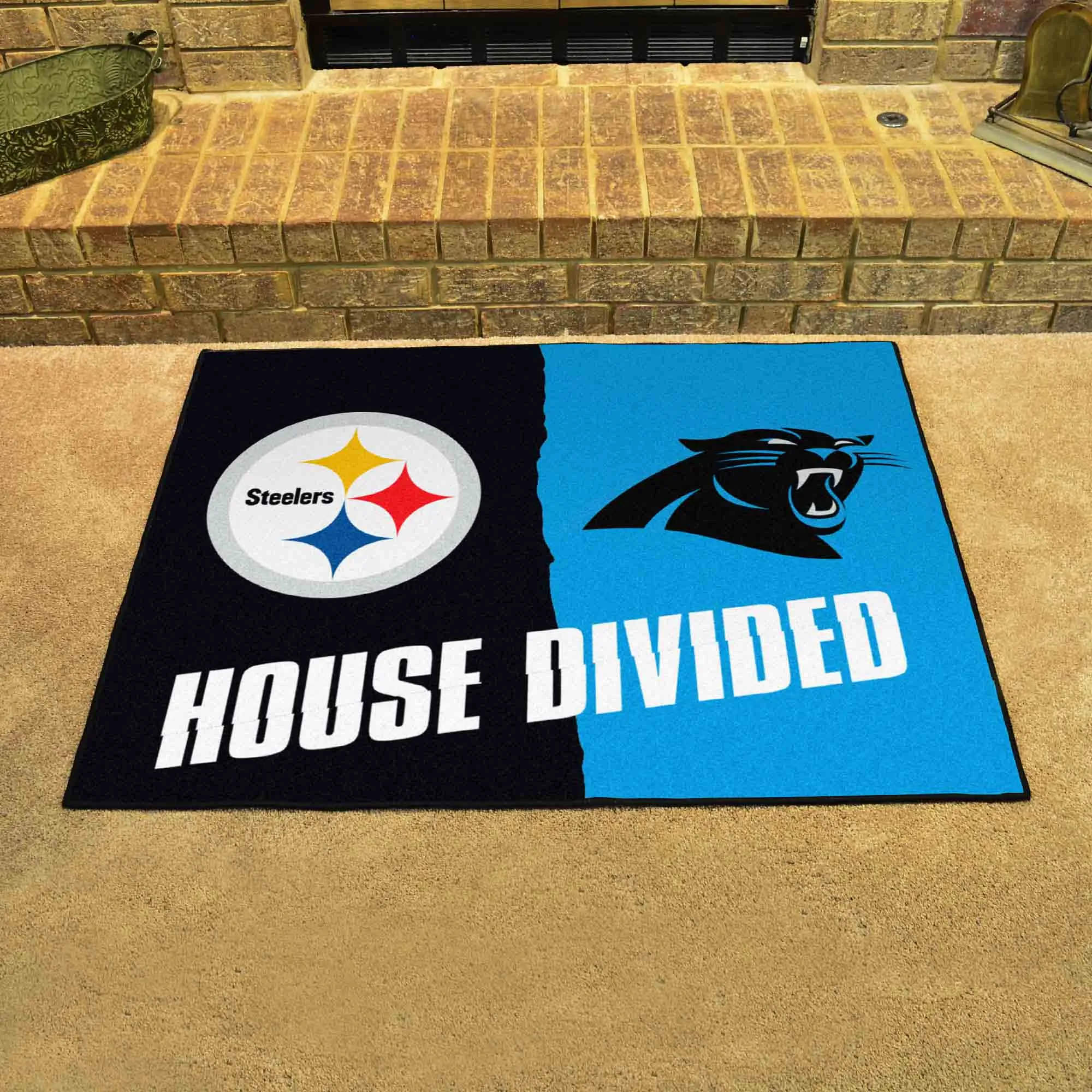 NFL House Divided Mat - Steelers / Panthers