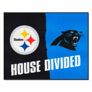 NFL House Divided Mat - Steelers / Panthers