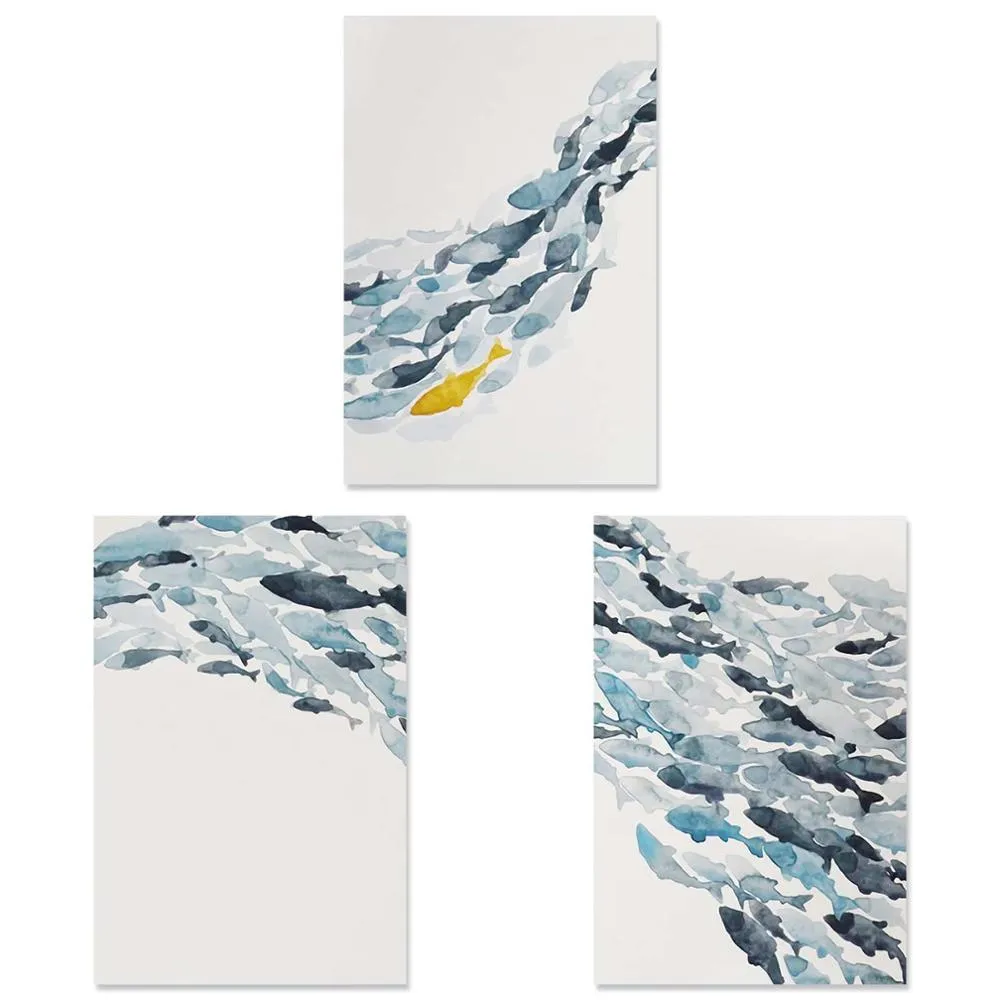 Nordic Simple Abstract Fish Wall Art