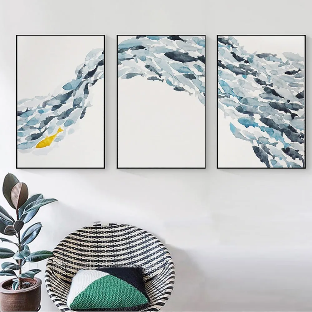 Nordic Simple Abstract Fish Wall Art
