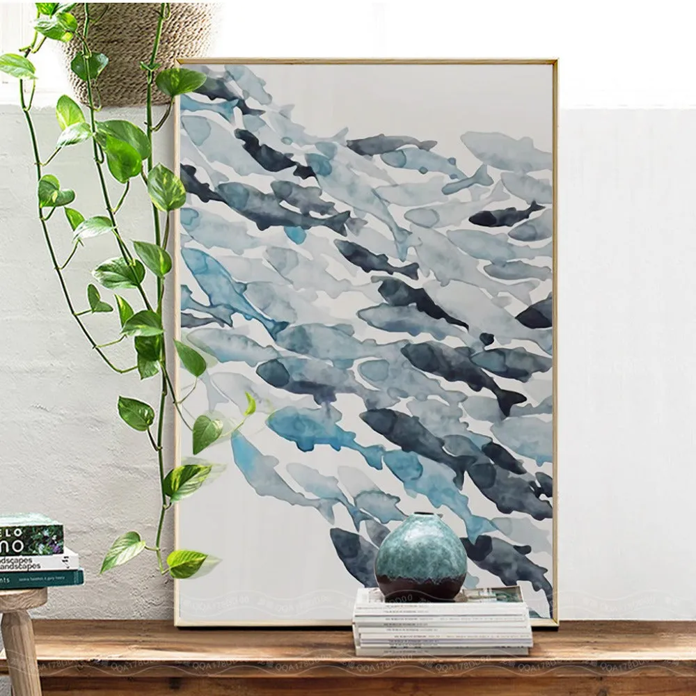 Nordic Simple Abstract Fish Wall Art