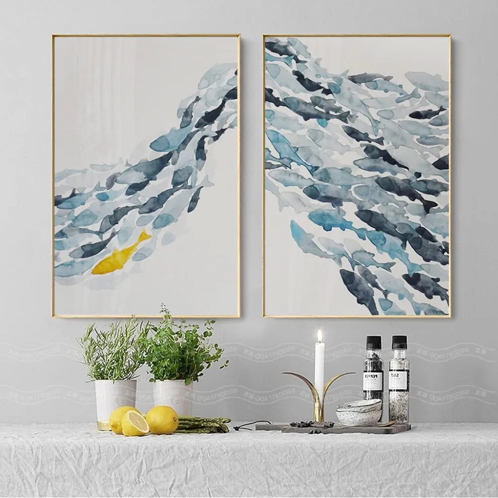 Nordic Simple Abstract Fish Wall Art
