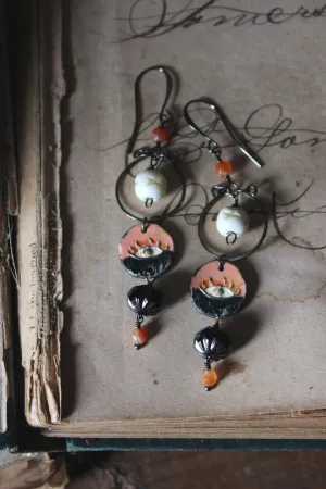 On The Horizon. Artisan Pewter Beaded Earrings.