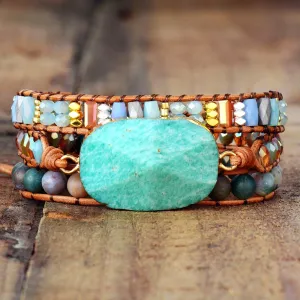 Onyx Amazonite Beaded Layer Bracelet