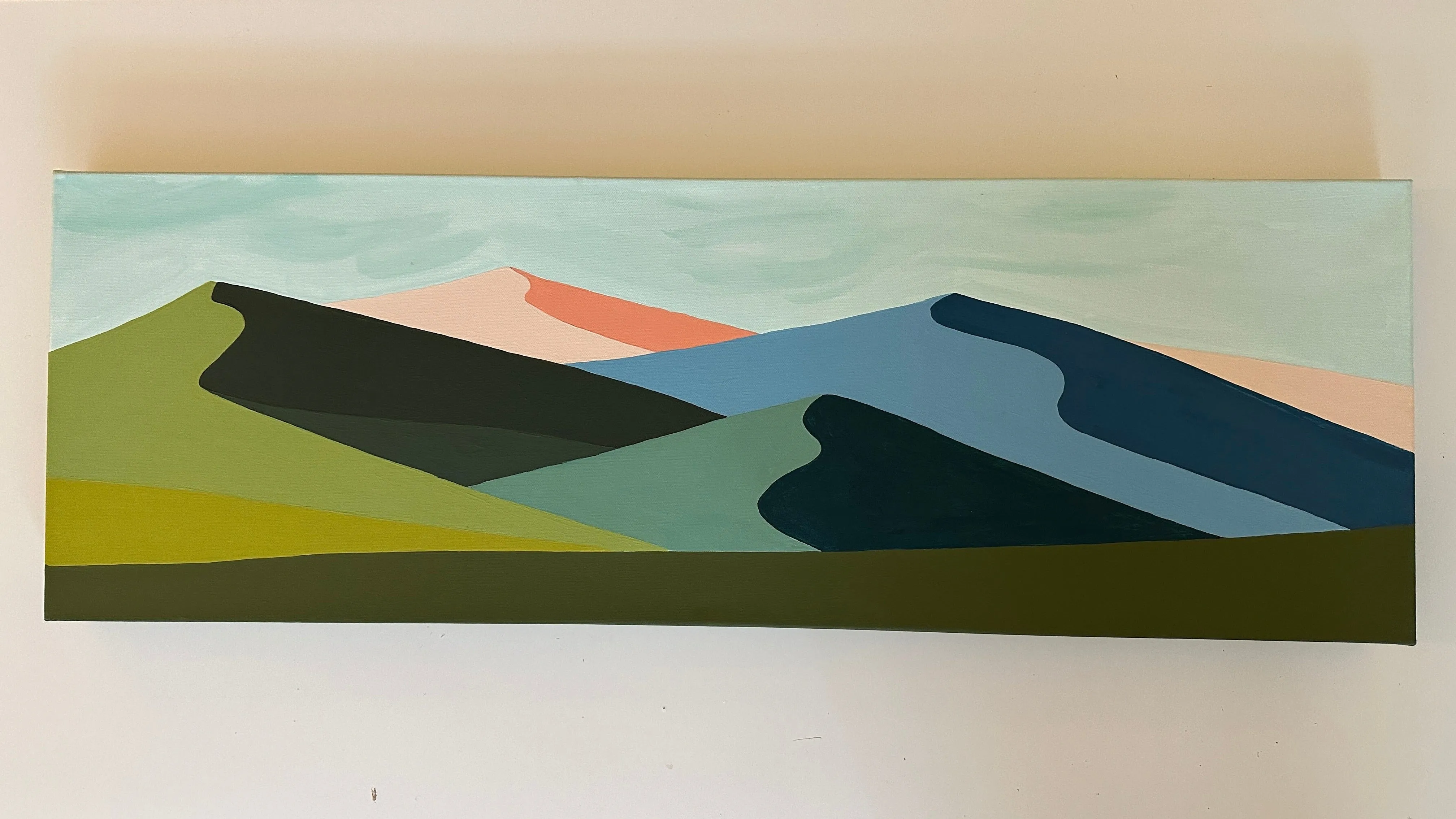 Original Painting: Modern Mountain Horizon