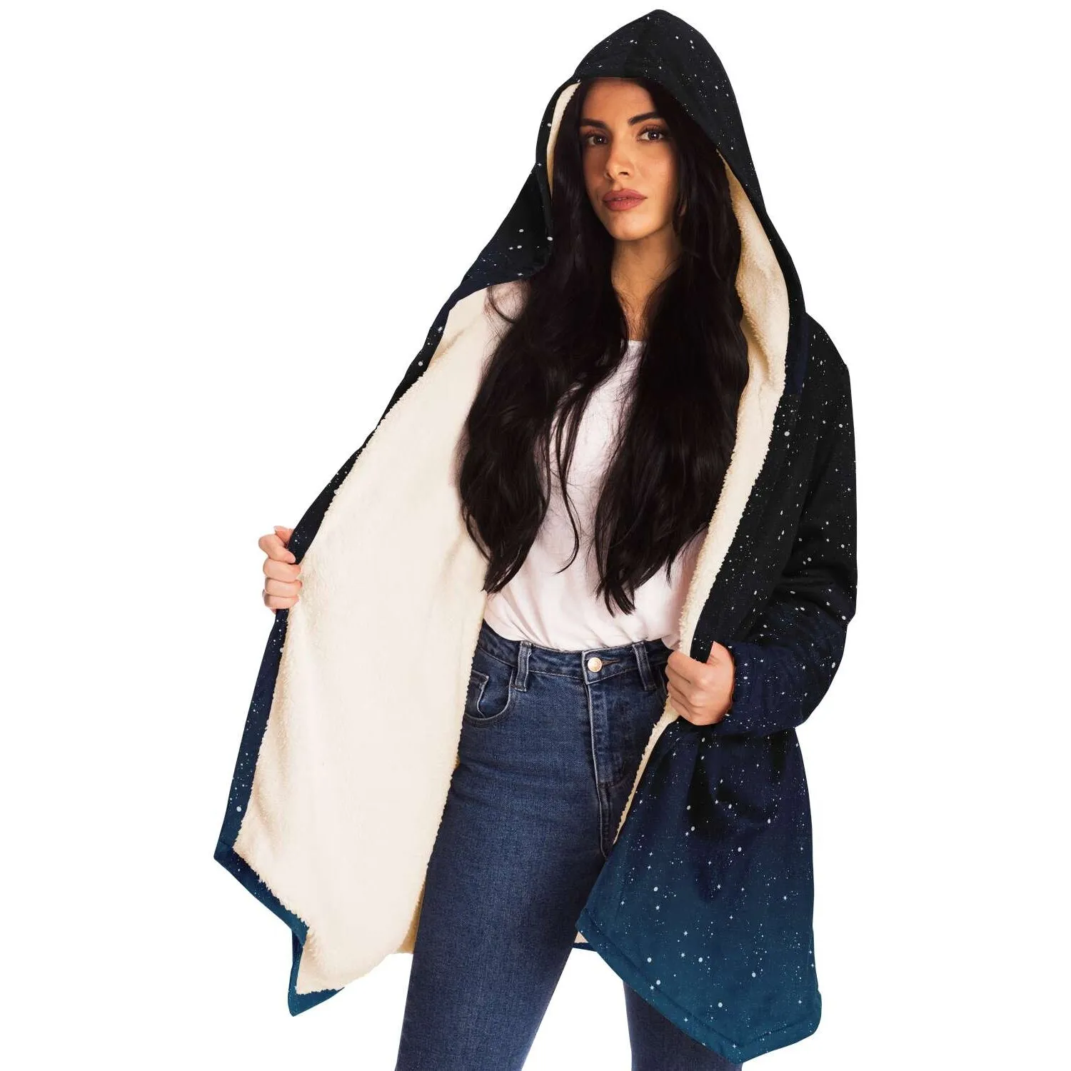 Outer Space Ombre Galaxy Cloak - White or Black Fleece Lining