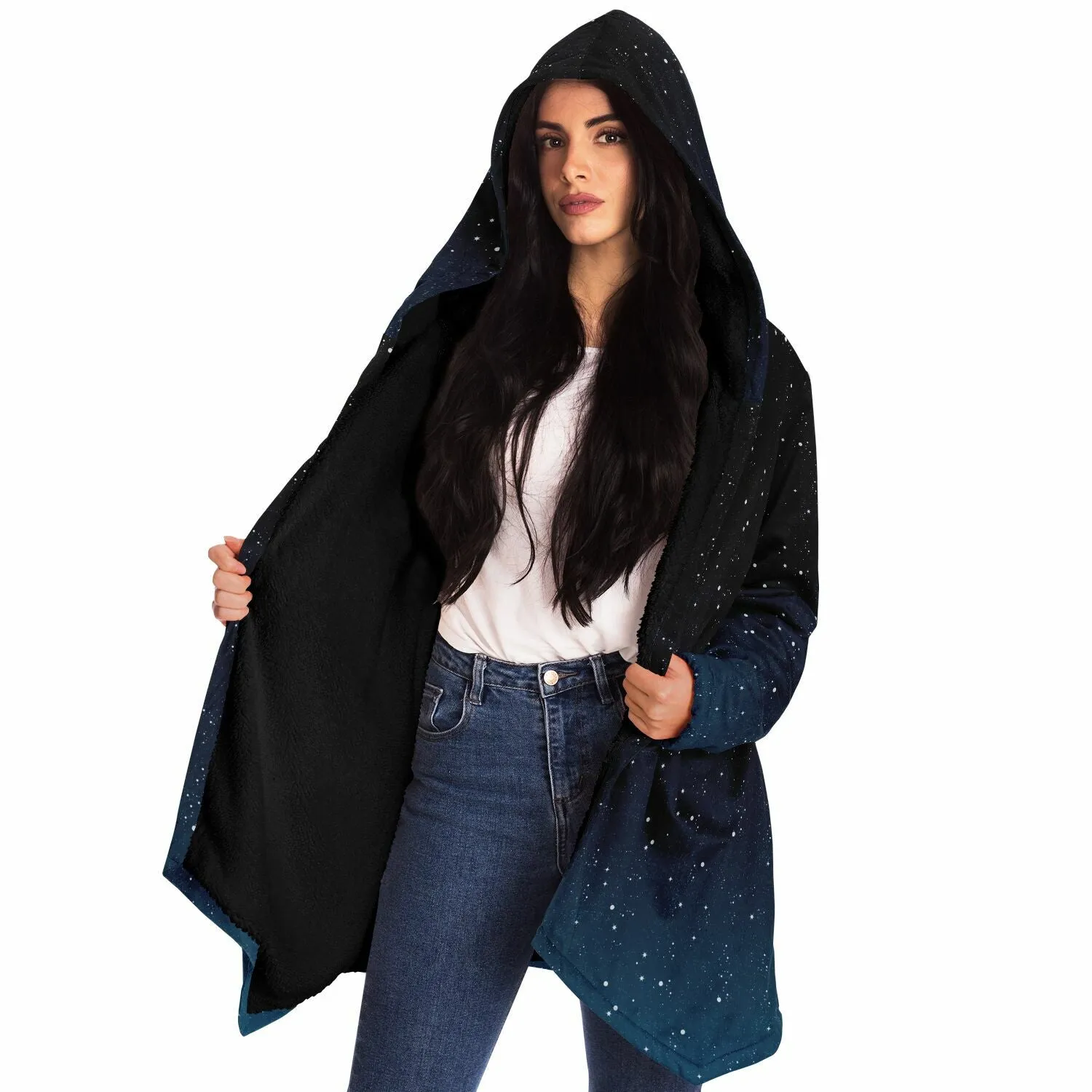 Outer Space Ombre Galaxy Cloak - White or Black Fleece Lining