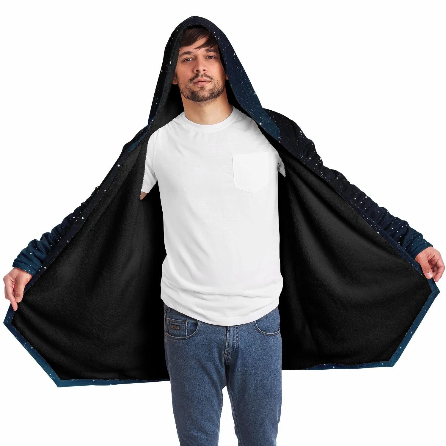 Outer Space Ombre Galaxy Cloak - White or Black Fleece Lining