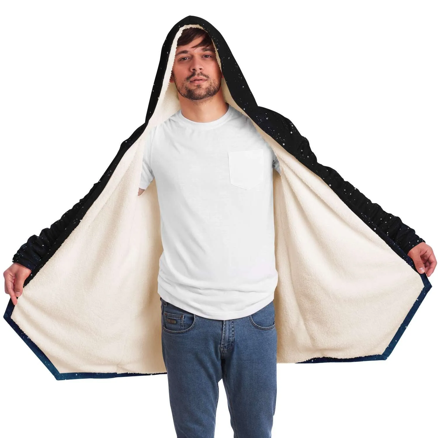 Outer Space Ombre Galaxy Cloak - White or Black Fleece Lining