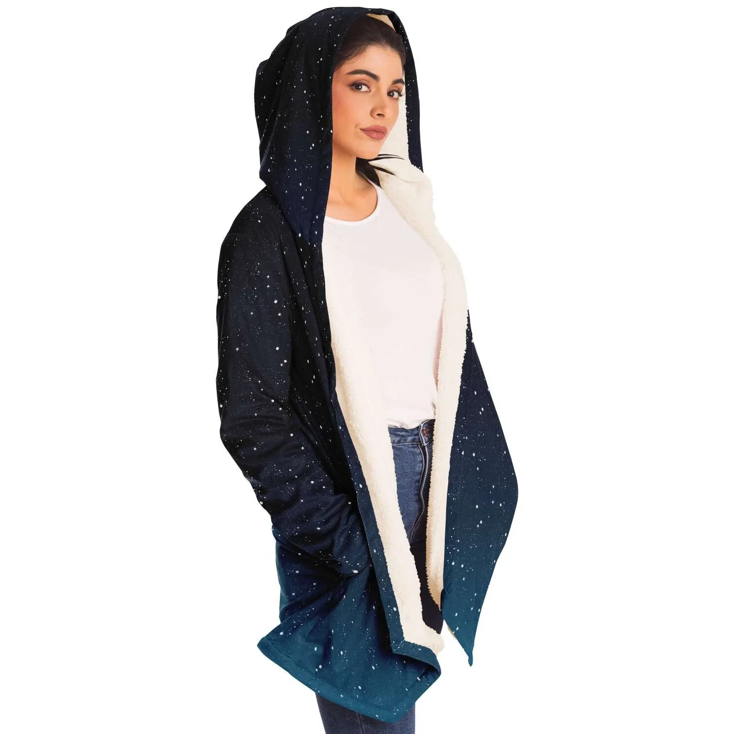 Outer Space Ombre Galaxy Cloak - White or Black Fleece Lining