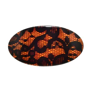 Oval Large Dentelle Orange Hair Clip