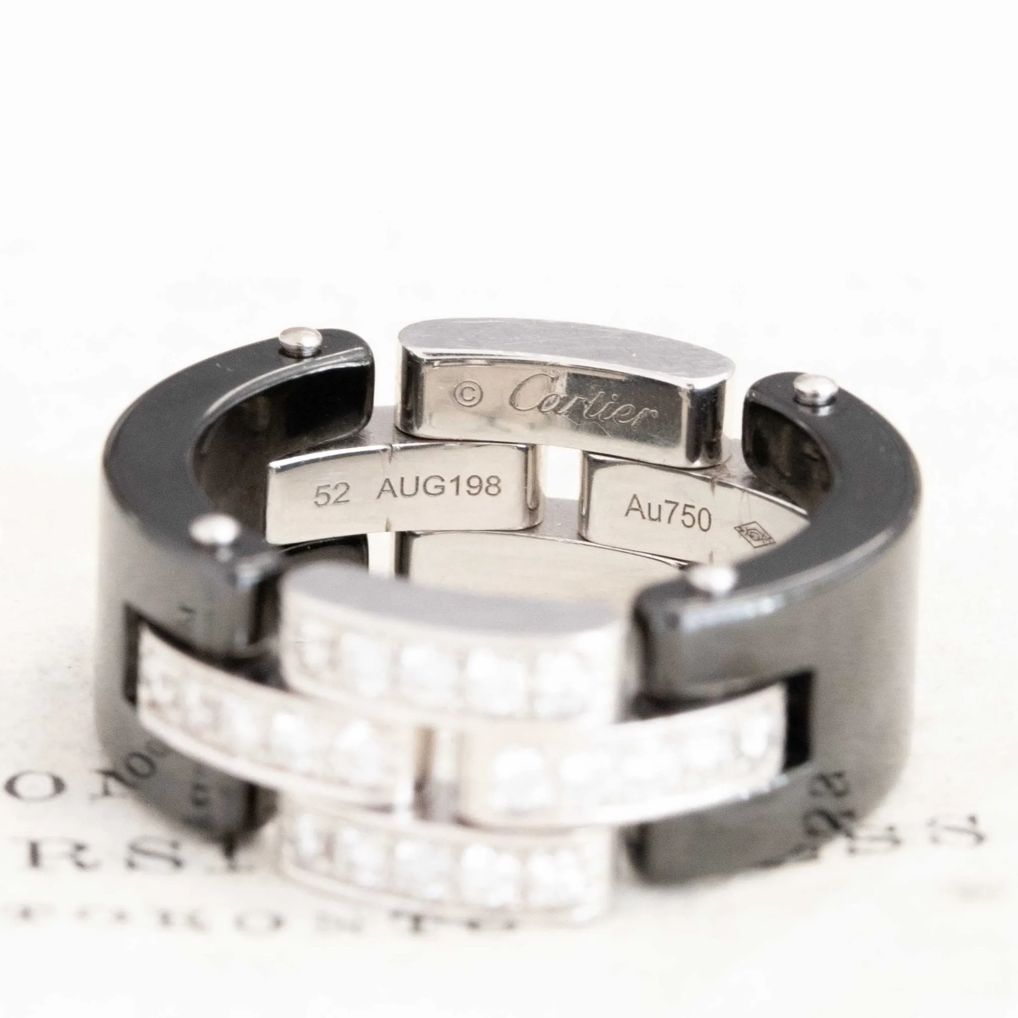 Panthere Maillon Diamond Ceramic Band by Cartier