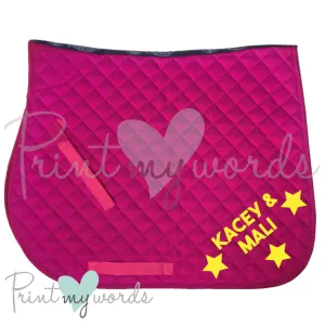 Personalised XC Cross Country Equestrian Saddlecloth Saddle Pad - Bold Design