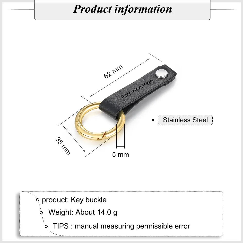 Personalized Engraving Name Gold Color Keyring Keychain