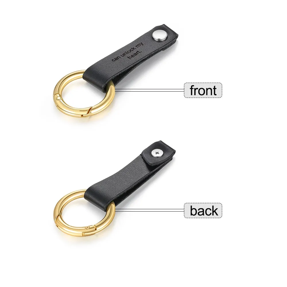 Personalized Engraving Name Gold Color Keyring Keychain