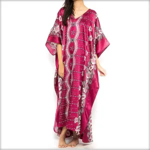 Pink Printed Long Gown Kaftan