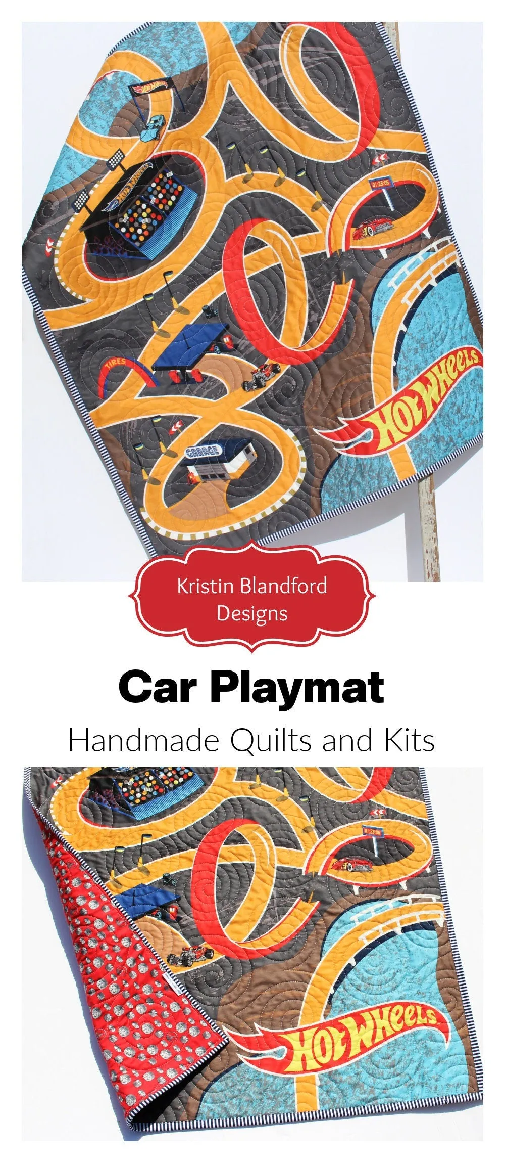 Playmat Quilt Kit Canvas Panel Baby Blanket Project Size Racetrack Cars Trucks Vehicles Roadways Race Play Mat Toys Newborn Boy Toddler