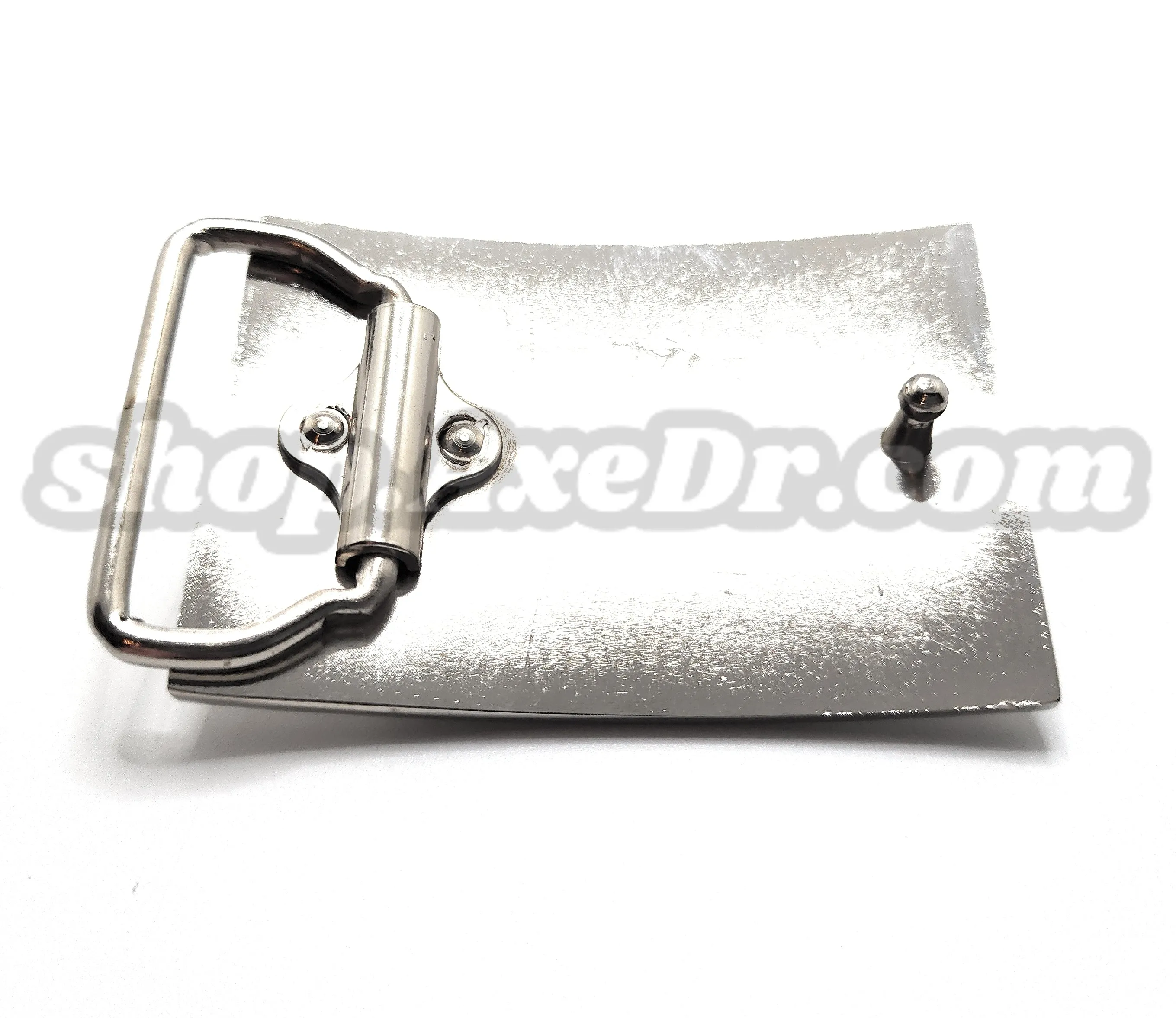 Polished Chrome Mudflap Trucker Girls and Star Belt Buckle