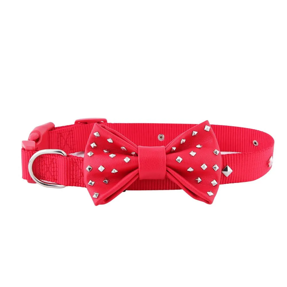 Posh Tail Deep Red Nylon Dog Collar