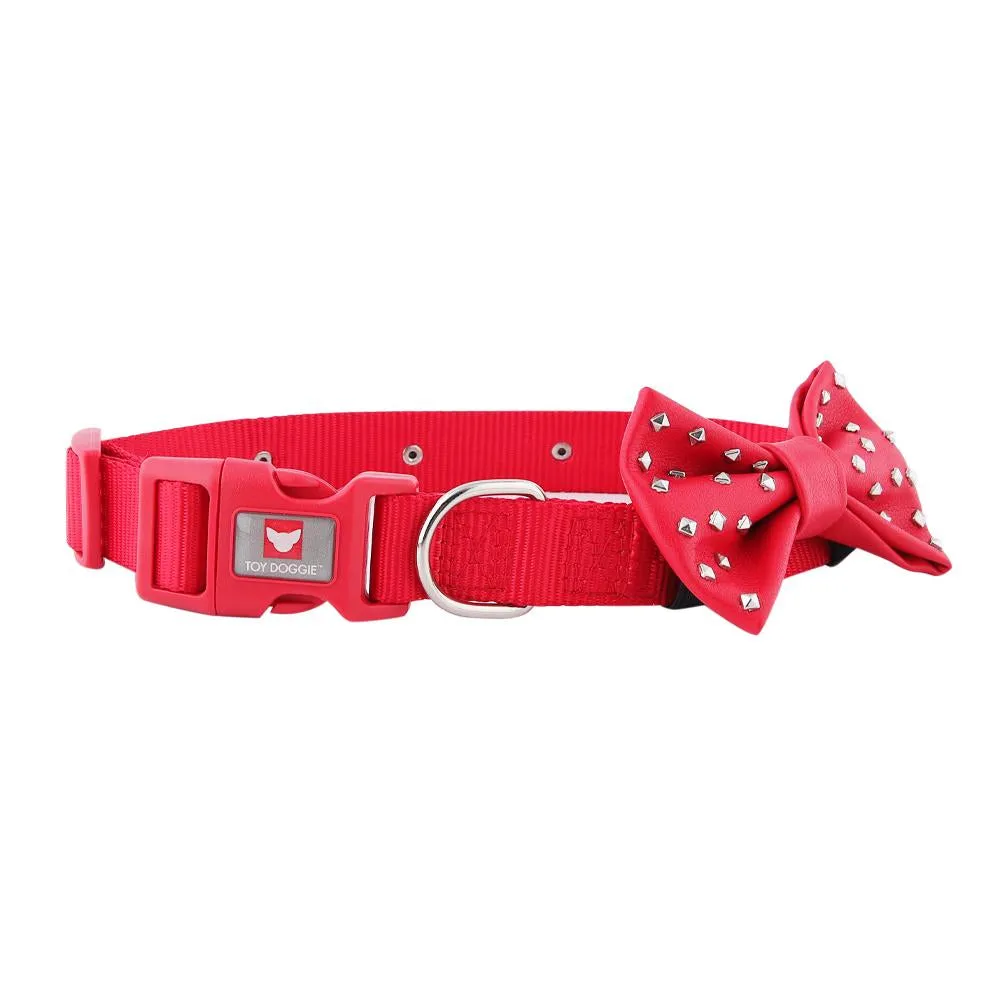 Posh Tail Deep Red Nylon Dog Collar