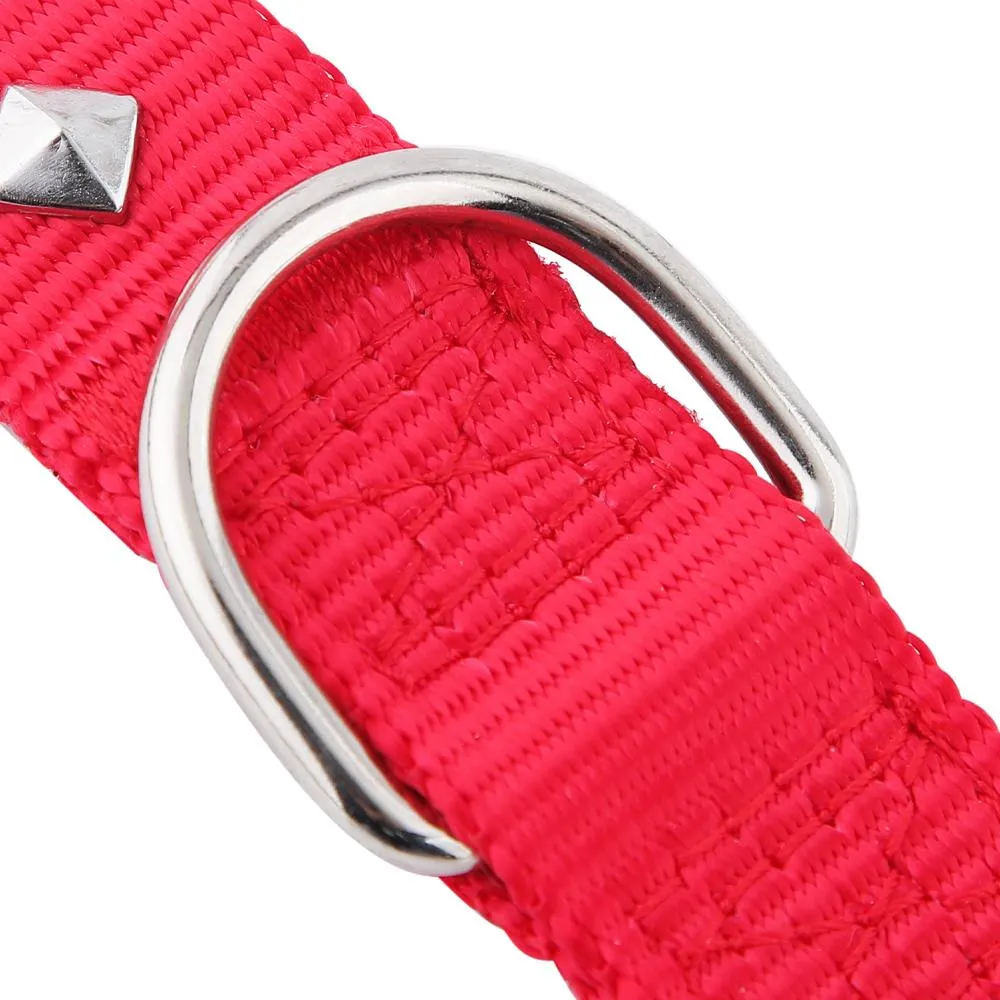 Posh Tail Deep Red Nylon Dog Collar